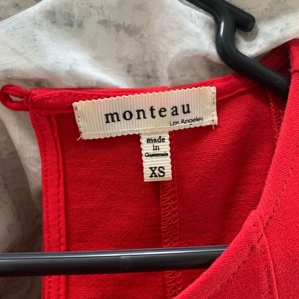 Red a line dress, stretchy